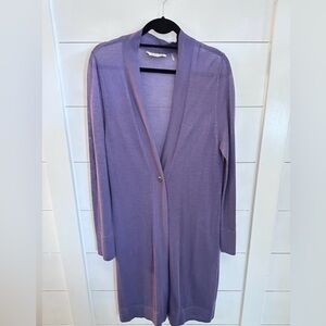 SOFT SURROUNDINGS XL Purple sheer acrylic lightweight sheer duster cardigan